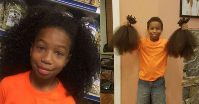 Boy Lets His Hair Grow Out For Two Years Then Cuts It All Off For