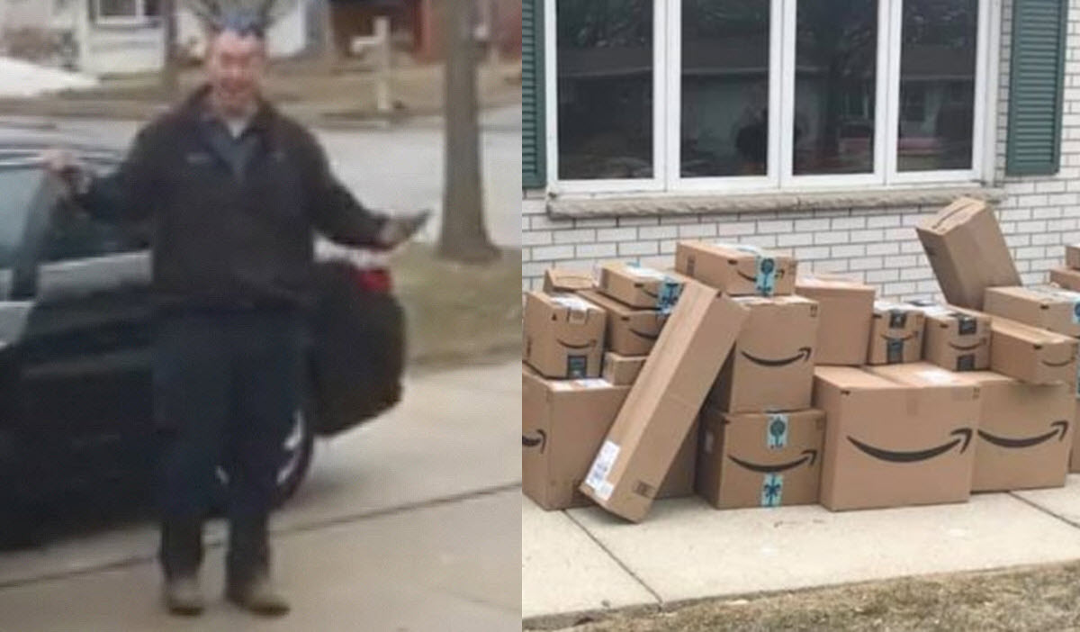 Wife Saves Six Months Of Amazon Boxes Just To Pull Prank On Her Husband