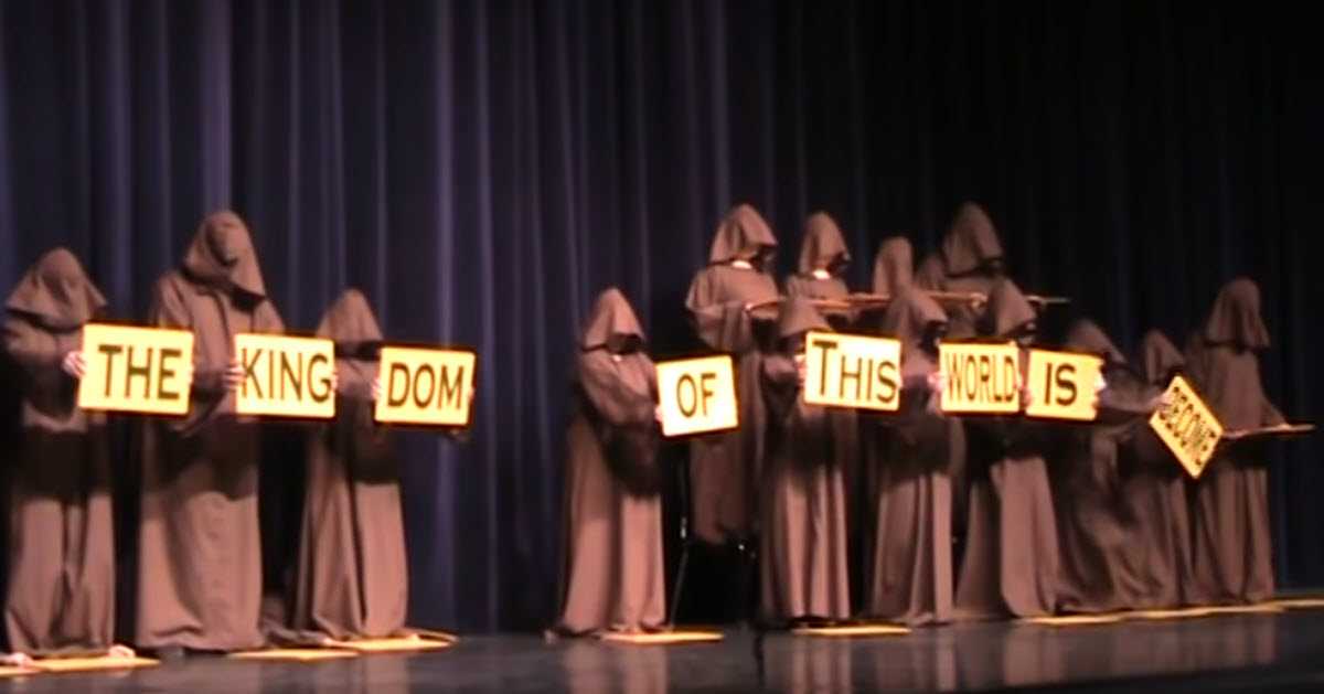 Mysterious Wacky Hooded Silent Monks ‘Sing’ Hallelujah Delivering