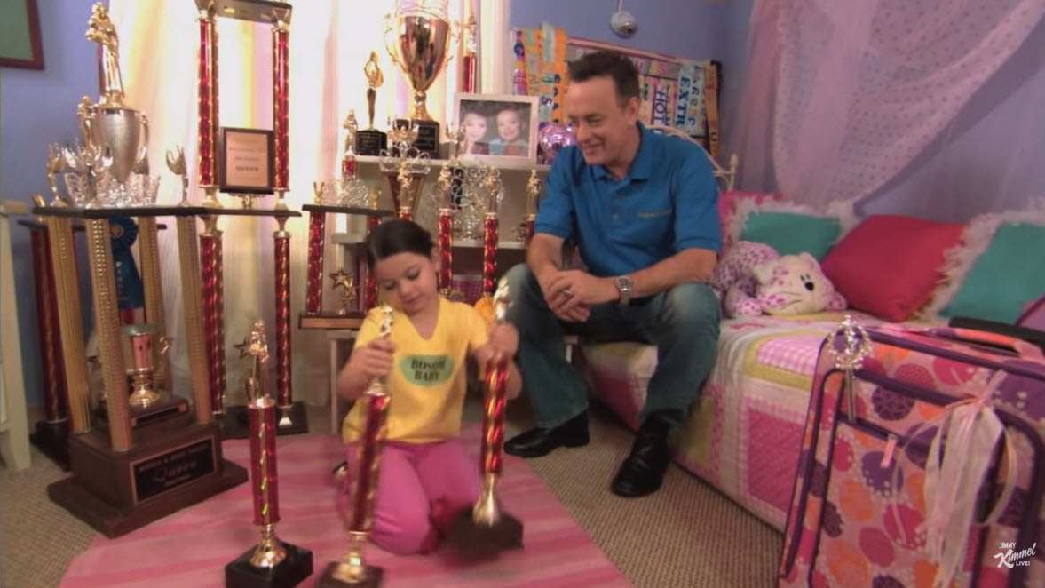Jimmy Kimmel Skit Features Tom Hanks And 8YearOld Spoofing Beauty