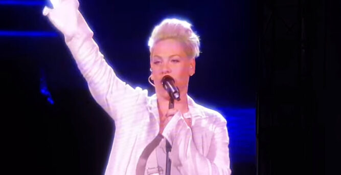 pink singing hopelessly devoted to you
