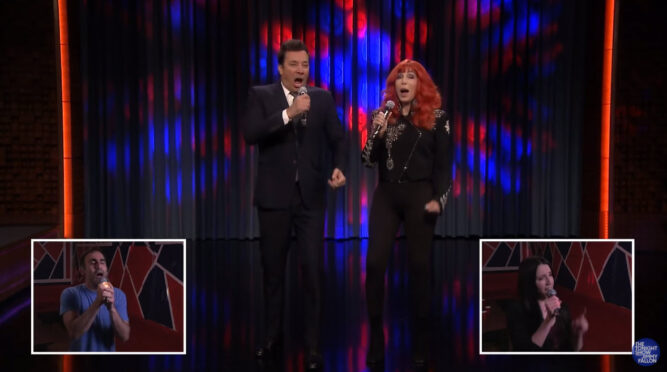 Cher and Jimmy Fallon Play Hilarious Game of Lip-Sync Karaoke to
