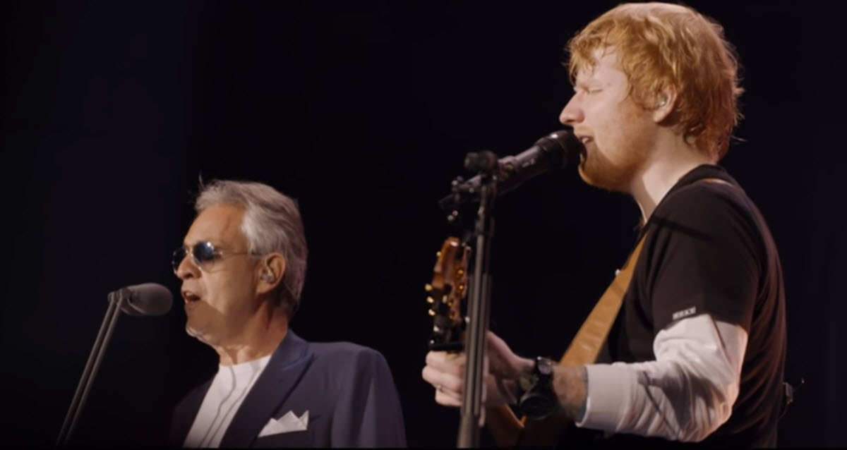 Ed Sheeran Performs Perfect Symphony With Legendary Andrea Bocelli Live In Concert Inner