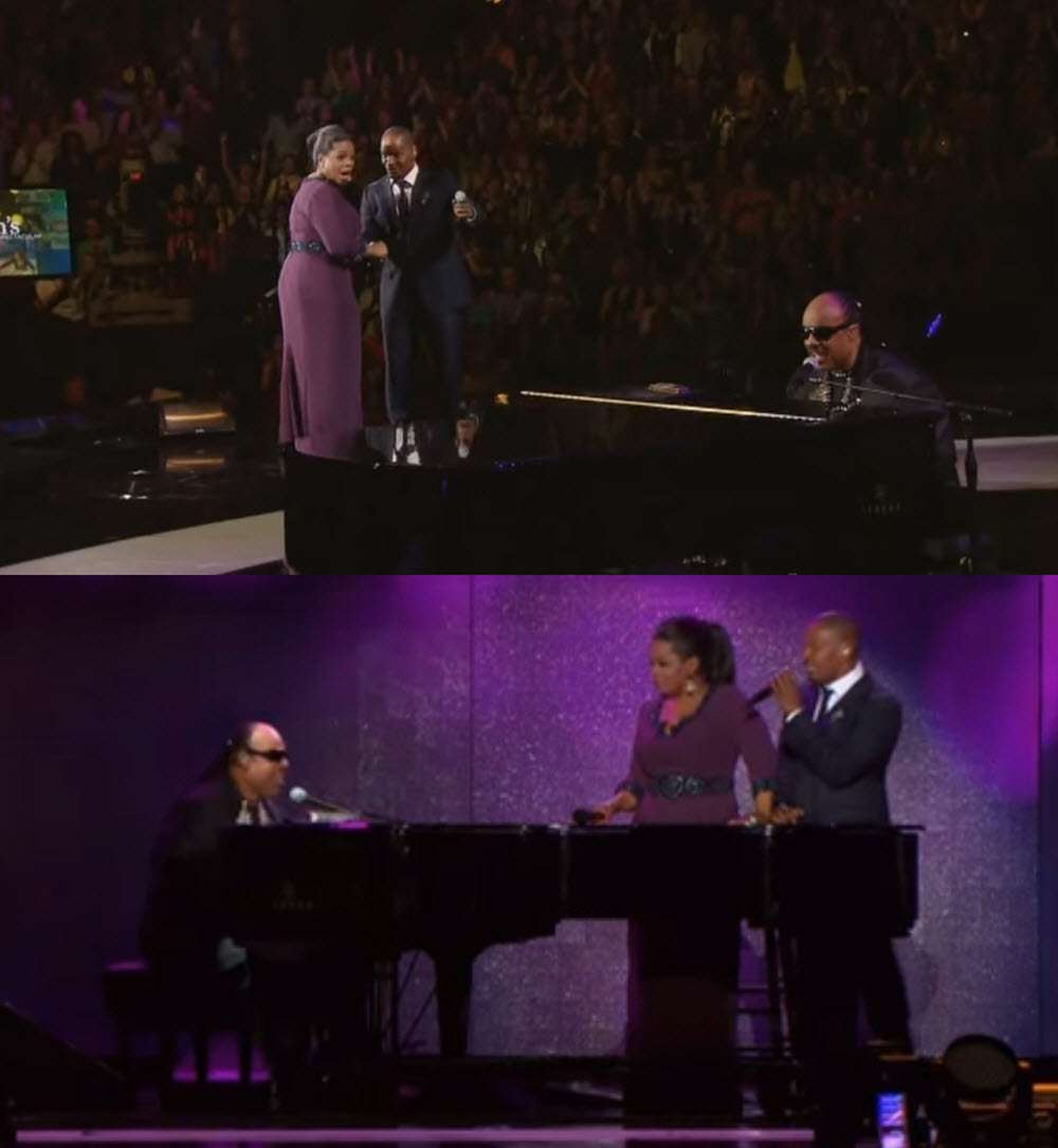 Stevie Wonder And Jamie Foxx Surprise Oprah With Duet Of Isnt She