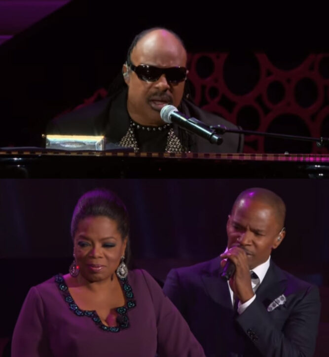 Stevie Wonder And Jamie Foxx Surprise Oprah With Duet Of ‘isnt She