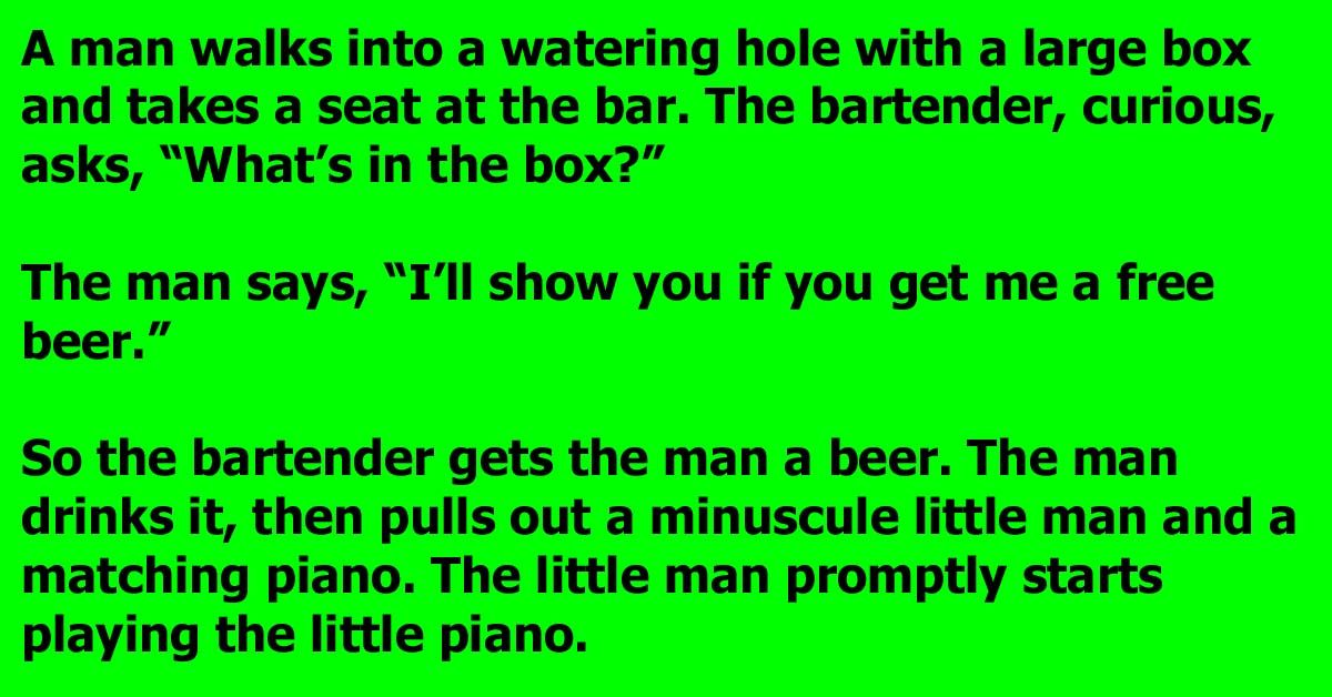 so a man walks into a bar and from pulls out a tiny piano