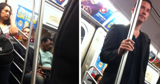 Video Surfaces of Keanu Reeves Giving Up His Subway Seat to Woman – Inner  Strength Zone